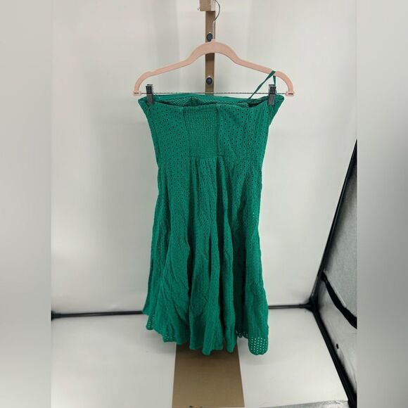 Maeve by Anthropology long green eyelet strapless dress size 8 - Picture 8 of 12